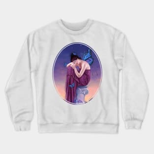 Sunset Blue Monarch Butterfly Fairy Crewneck Sweatshirt